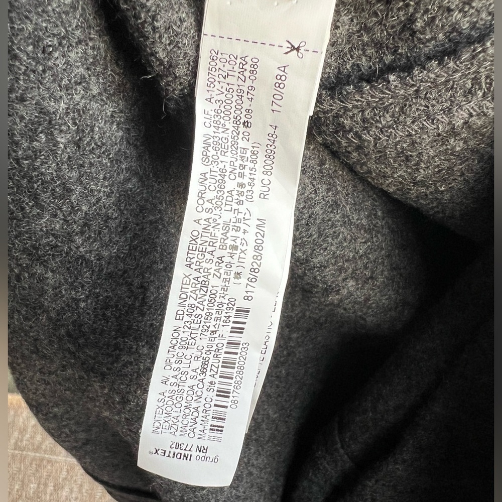 🆕 ZARA 💯Wool Maxi Skirt Gray High Waist Straight Long Midi Collection 12 Size M - Picture 14 of 15